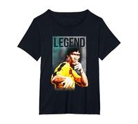 Bruce Lee Legend Iconic Yellow Jumpsuit Vintage Poster T-Shirt, Femme Grandes Tailles, Noir, 3X