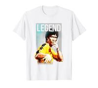 Bruce Lee Legend Iconic Yellow Jumpsuit Vintage Poster T-Shirt, Homme, Blanc, S