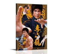 Bruce Lee Poster imperméable à l'eau pour maison résistant à l'humidité, facile à installer et résistant à la décoloration, style cadre, 60 x 90 cm