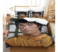 Bruce Lee Pour Adultes Et Enfants Housse De Couette Housses De Couettes 3D Imprimé Chinese Kung Fu Microfibr Parure De Lit E Avec Fermeture À Glissière Avec Taies 3 Pièces Super King(260x220cm)