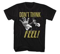 Bruce Lee T-shirt pour adulte avec icône d'arts martiaux chinois Don't Think Feel, noir, 3XL