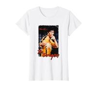 Bruce Lee The Dragon Game of Death Rétro T-Shirt, Femme, Blanc, L