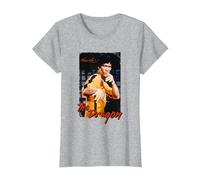 Bruce Lee The Dragon Game of Death Rétro T-Shirt, Femme, Gris Chiné, M