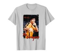 Bruce Lee The Dragon Game of Death Rétro T-Shirt, Homme, Argent, M