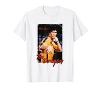 Bruce Lee The Dragon Game of Death Rétro T-Shirt, Homme, Blanc, M