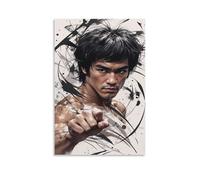 Bruce Lee's Fist Poster sur toile murale vintage pour salon, chambre d'enfant, dortoir, café, salle de bain, convient pour chambre à coucher, salle de sport, style classique cool, 20 x 30 cm, sans