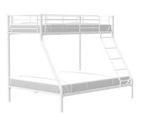 Lits superposes - 90/140 x 190 cm - Blanc - En metal - Sommiers inclus - BRUCE Blanc