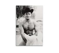 Bruce of La - Vintage Gay Cowboy chevauchant un cheval blanc torse nu Homoerotic Photoshoot 196s Gay Interest - 17, X 22, Fine Art Print-1 Poster décoratif sur toile murale et art imprimé moderne