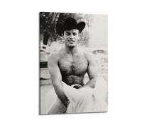 Bruce of La - Vintage Gay Cowboy équitation cheval blanc torse nu homoérotique Photoshoot 196s Gay Interest - 17, X 22, Fine Art Print-1 Poster décoratif sur toile Poster mural et photo d'art Prin