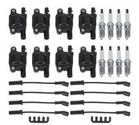 Bruce & Shark 8x Square Ignition Coils & Spark Plug Wires pour GMC pour Silverado 1500 Tahoe 5.3L V8 2007-2015, 12611424, UF-413, 41-962