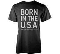 Bruce Springsteen - "Born in the USA" T-shirt homme/femme unie PH356 (XXL) (Noir)