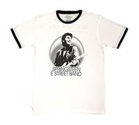Rock Off officially licensed products Bruce Springsteen Ringer T Shirt NYC Logo Nouveau Officiel Unisex Blanc Size S