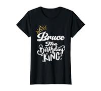 Bruce The Birthday King Chemise d'anniversaire pour Homme, garçon, Adolescent T-Shirt Graphique avec Valeur, Femme, Noir, M