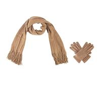 BRUCERIVER Ensemble écharpe et gants en tricot ultra doux pour femme, fonction tactile, toucher cachemire, Écran tactile Camille, taille unique