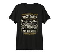 Bruce's Garage Vintage Moto Design T-Shirt Haut de Gamme