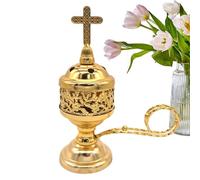 Bruciatore Di Incenso A Croce - Metallo Decorativo | Porta Sandalo Interno, Carboncino, Aromaterapia | Stile Medio Oriente, Design Elegante, CASA, Relax, Meditazione, Profumazione Ambienti