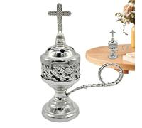 Bruciatore Di Incenso A Croce - Metallo Decorativo | Porta Sandalo Interno, Carboncino, Aromaterapia | Stile Medio Oriente, Design Elegante, CASA, Relax, Meditazione, Profumazione Ambienti