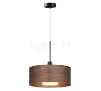 Bruck Cantara Bois Suspension LED noir/abat-jour chêne sombre - 30 cm Ce luminaire comporte des modules à LED prémontés de classes énergétiques A A++, A+, A