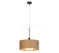 Bruck Cantara Bois Suspension LED pour Duolare Rail noir/abat-jour chêne brillant - 30 cm Ce luminaire comporte des modules à LED prémontés de classes énergétiques A A++, A+, A