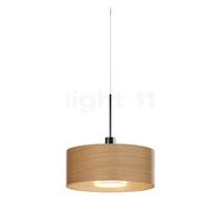 Bruck Cantara bois Suspension LED pour Maximum System basse tension noir/abat-jour chêne brillant - 30 cm Ce luminaire comporte des modules à LED prémontés de classes énergétiques A A++, A+, A