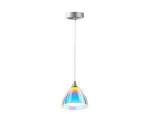Bruck Silva 110 G9 S Pendelleuchte, chrome mat / verre bleu-magenta
