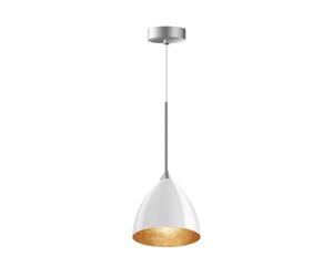 Bruck Silva 160 G9 S Pendelleuchte, chrome mat / verre blanc-gold