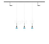 Bruck Silva Suspension et Up Spot LED All-in set - 5 foyers noir - verre bleu/magenta Ce luminaire comporte des modules à LED prémontés de classes énergétiques A A++, A+, A