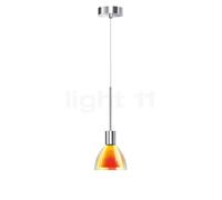Bruck Silva Suspension LED - ø11 cm chrome brillant/verre jaune/orange Ce luminaire comporte des modules à LED prémontés de classes énergétiques A A++, A+, A
