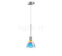Bruck Silva Suspension LED - ø11 cm chrome mat/verre bleu/magenta Ce luminaire comporte des modules à LED prémontés de classes énergétiques A A++, A+, A