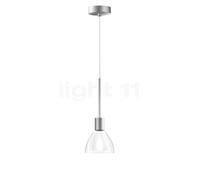 Bruck Silva Suspension LED - ø11 cm, chrome mat, verre translucide clair/opale Ce luminaire comporte des modules à LED prémontés de classes énergétiques A A++, A+, A