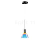 Bruck Silva Suspension LED - ø11 cm noir/verre bleu/magenta Ce luminaire comporte des modules à LED prémontés de classes énergétiques A A++, A+, A