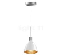 Bruck Silva Suspension LED basse tension - ø16 cm chrome mat/verre blanc/doré Ce luminaire comporte des modules à LED prémontés de classes énergétiques A A