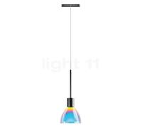 Bruck Silva Suspension LED pour All-in Rail - ø11 cm noir/verre bleu/magenta Ce luminaire comporte des modules à LED prémontés de classes énergétiques A A++, A+, A