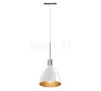 Bruck Silva Suspension LED pour All-in Rail - ø16 cm chrome brillant/verre blanc/doré Ce luminaire comporte des modules à LED prémontés de classes énergétiques A A++, A+, A