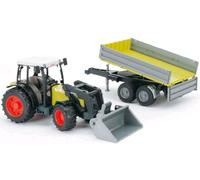 BRUDER - 01998 - Tracteur Claas vert avec fourche et remorque