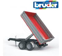 Bruder 02019 Remorque Agricole Basculante 2 Essieux Rouge/Gris 1:16