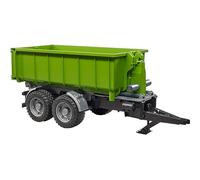bruder 02035 - Remorque à crochet pour tracteurs, adaptateur d'attelage inclus, remorque basculante, remorque de transport, benne basculante, ferme, jouets