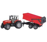 bruder 02045 - Massey Ferguson 7480 avec remorque à benne basculante, tracteur, remorque à benne basculante, tombereau, ferme