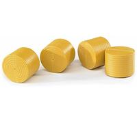 bruder 02344 - 4 balles rondes, brun ocre, accessoires enrubanneuse, presse à balles, ferme