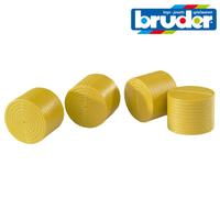 Bruder 02344 - Lot De 4 Fanes De Foin Ronde 1:16 Neuf Marron