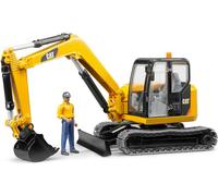 Bruder 02466 - Mini-excavateur Cat avec ouvrier du bâtiment
