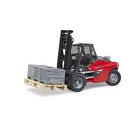 bruder 02513 - Chariot élévateur Linde HT160S avec plateau et 3 conteneurs grillagés