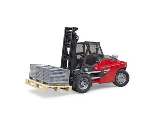 bruder 02513 - Chariot élévateur Linde HT160S avec plateau et 3 conteneurs grillagés