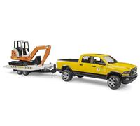 bruder 02546 - RAM Rental Service avec Mini-excavatrice - 1:16 Pick-up, Jeep, Chantier, Véhicule de Construction, Jouets à partir de 4 Ans