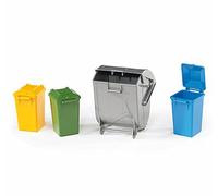 bruder 02607 - Accessoires Kit poubelles, 4 tonnes - 1:16 Tonneaux à déchets, poubelles, bworld, ramassage des ordures, camion à ordures, camion à déchets