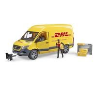 Bruder Modèle réduit de voiture MB Sprinter DHL avec chauffeur, caisse grillagée et paquets