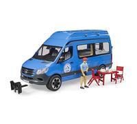 bruder 02684 - MB Sprinter camping-car avec conducteur et accessoires | Camping-car avec figurine bworld pour des aventures en camping, van de camping, ensemble de voitures jouets, échelle 1:16