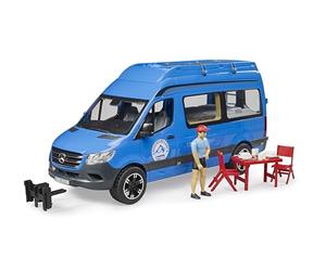 bruder 02684 - MB Sprinter camping-car avec conducteur et accessoires | Camping-car avec figurine bworld pour des aventures en camping, van de camping, ensemble de voitures jouets, échelle 1:16