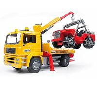 Bruder Camion de dépannage MAN TGA jaune avec Jeep rouge et portique