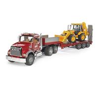 BRUDER Camion de Transport Mack avec Tractopelle JCB 4CX